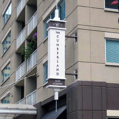 Exterior signage attached to building