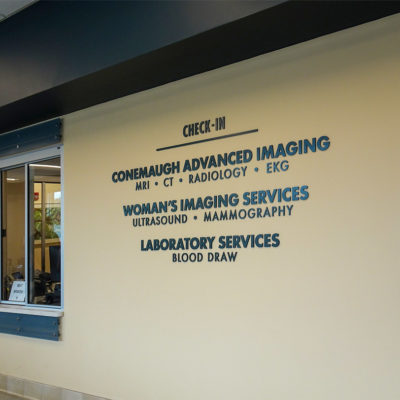 Example of cut lettering interior signage